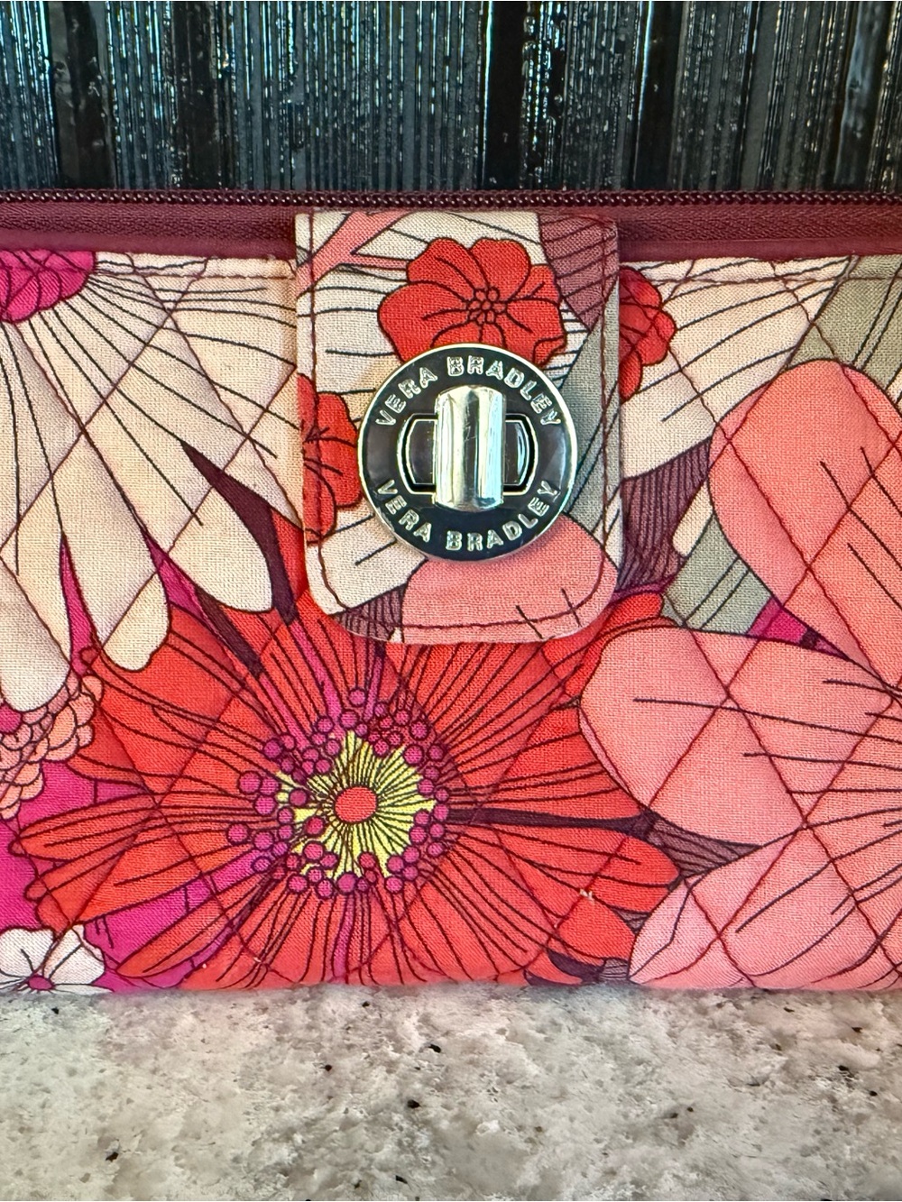 Vera Bradley Turnlock Wallet - Bohemian Blooms - Picture 2 of 8